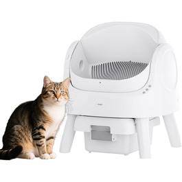 Автоматичний лоток для котів Katzenklo Selbstreinigend XXL Білий – Інтелектуальний дизайн з відкритим верхом, великий об'єм, ручний та автоматичний режими
