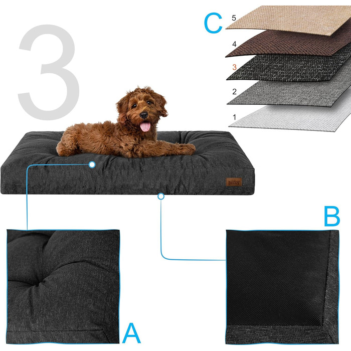 Крісло-лежанка для собак, лежанка для собак, кошик для собак, чорний колір, 75 x 50 см