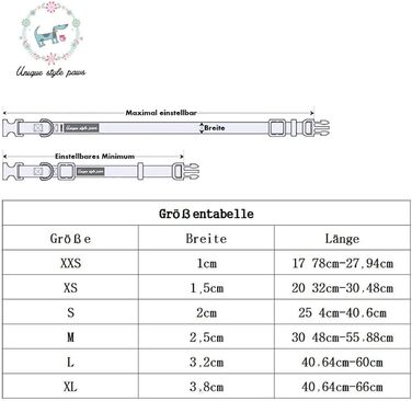 Елегантний ошийник для собак та котів з метеликом Unique Style Paws, розміри S, L, XXS-XL, регульований, святковий (Новий Рік)
