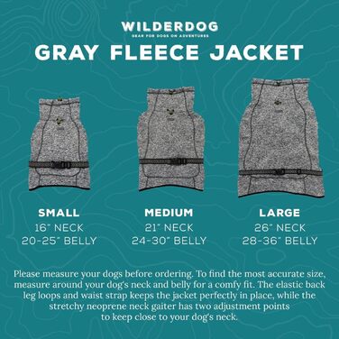 Куртка для собак Wilderdog з флісу та неопрену, сіра, розмір L
