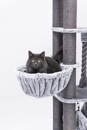 Дерево для котів Petrebels Vista 170 см, велике, з товстими сизалевими стовпами, багато місць для відпочинку, 100x50x170 см, сірий