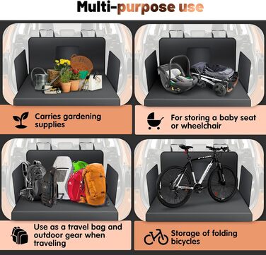 Захист для багажника автомобіля від бруду для собак AiQInu з боковинами та захистом краю завантаження, універсальний килимок для багажника автомобіля для собак, водонепроникний, неслизький, стійкий до подряпин, підходить для автомобілів, універсалів, міні