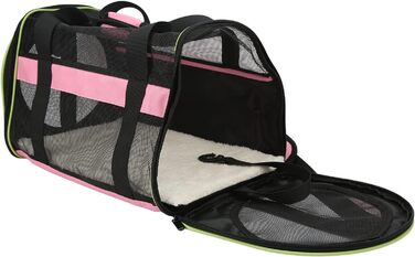 Сумка-переноска для тварин Cloimei Premium 600D Nylon, рожева, для подорожей, з вентиляцією, регульований ремінь