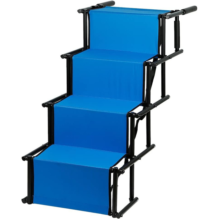 Рампа для собак, сходинки для домашніх тварин, складана авторампа для собак, 101 x 76 x 47 см (Блакитна)