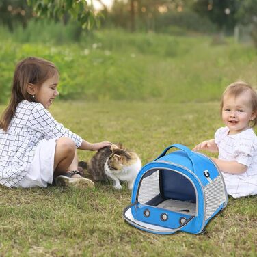 Переноска для дрібних тварин Kleine Haustier синя 30x27x21 см: сумка-переноска для морських свинок, птахів та інших домашніх улюбленців