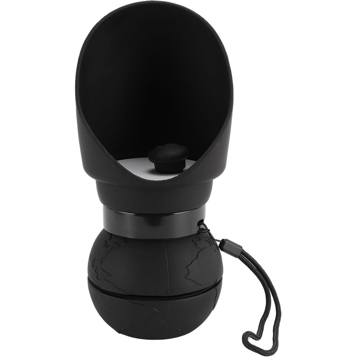 Складана пляшка для води для собак, силіконовий напійник для тварин, диспенсер для води для цуценят, дорожній напійник для собак, для прогулянок та походів (чорний)