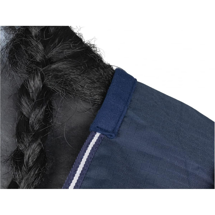 Деки для коней Marengos Comfort: водонепроникна, дихаюча, з флісовою підкладкою та еластичними перехресними ременями, 145 см, колір морський