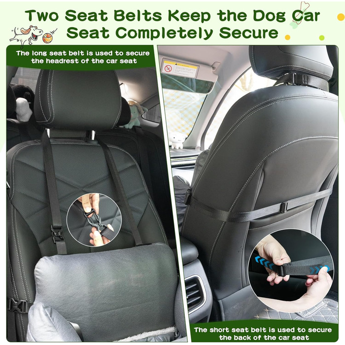 Автомобільний лежак для собак, знімний Airbag, сірий, водонепроникний, для собак до 15 кг, технічна тканина