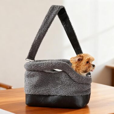 Транспортна сумка для котів Gihioue | Водонепроникна сумка-переноска на плече з безпечним замком, для маленьких та середніх порід, сірого кольору