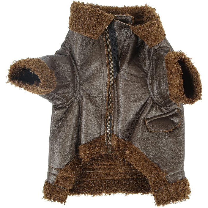 Шкіряна куртка для собак на зиму, тепла, для вулиці, для маленьких та середніх собак, для котів