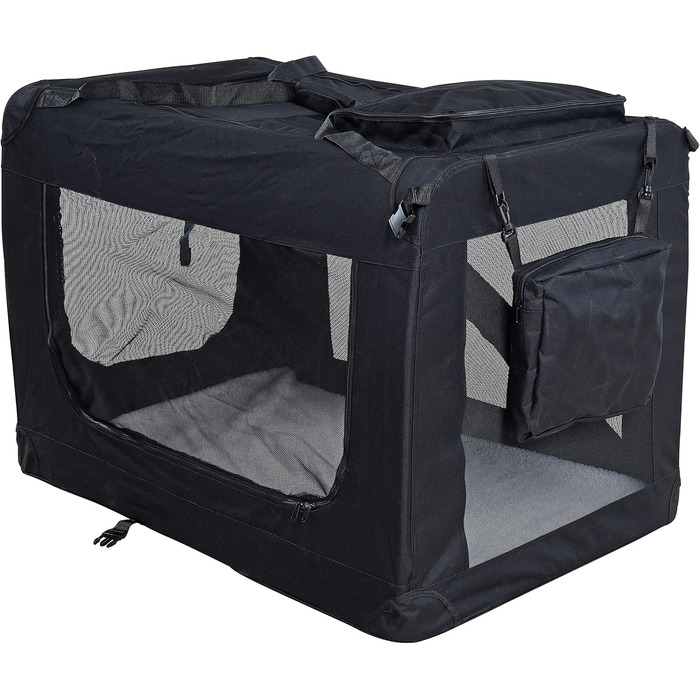 ESTEXO переносна вольєр для собак, транспортна коробка для тварин, переноска для котів, автобокc (XXXL, чорний)