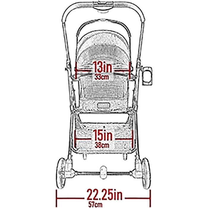 Дитяча коляска Pet Gear 3-в-1 View 360 з функцією перенесення та підняття сидіння, Easy Click N Go, для собак та котів, 20'L x 12'W x 18.5'H (blossom, 4 колеса (внутрішній простір 19'L x 13'W x 20'H))