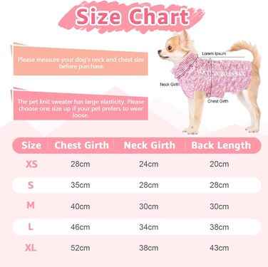 Пуловер для собак SlowTon, рожевий, для маленьких та середніх порід, з отвором для повідка, теплий в'язаний пуловер для джек-рассел-тер'єрів, розмір M