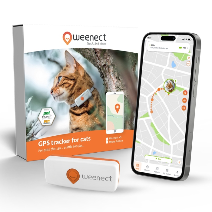 GPS-локалізатор для котів Weenect XS, білий