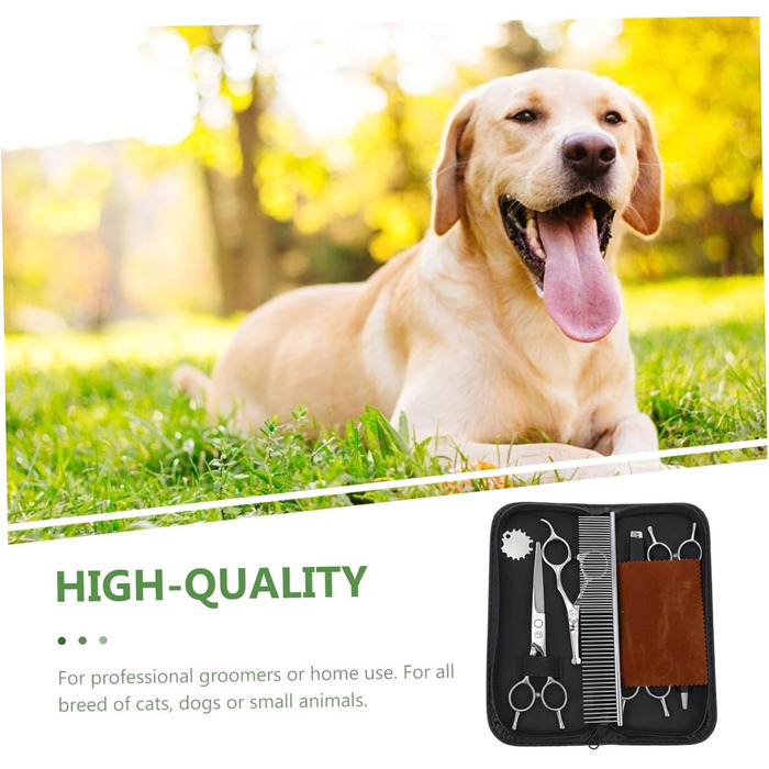 Набір ножиць для грумінгу собак з нержавіючої сталі. Інструмент для стрижки шерсті з округлими кінцями для безпечного догляду за тваринами