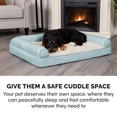 Килимок для собак Furhaven Trail Pup S: портативний, з сумкою, для подорожей, миючий, скласний, блакитно-сірий (Aqua/Granitgrau), 102x81x20 см