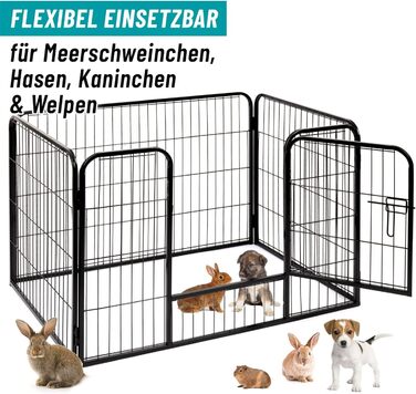 VOSS.PET Вольєр для цуценят XXL з ванною, огорожа для тварин, вольєр для дрібних тварин 108x73x70 см