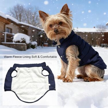 Теплий зимовий одяг для собак: водонепроникна куртка з флісу для великих собак. Зелений пуловер для собак, розмір M, колір синій