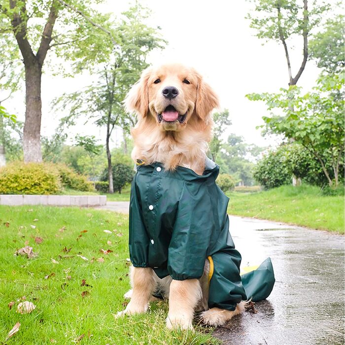 Дощовик для собак з капюшоном у вигляді динозавра, водонепроникний, розмір 5XL (довжина спини 58 см, обхват грудей 78 см)