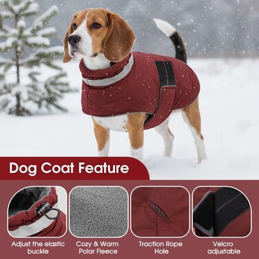 Зимова куртка для собак середнього розміру ASENKU, флісова, водовідштовхувальна, з отвором для шлейки, світловідбиваюча, в клітинку, зелена (M, червона)