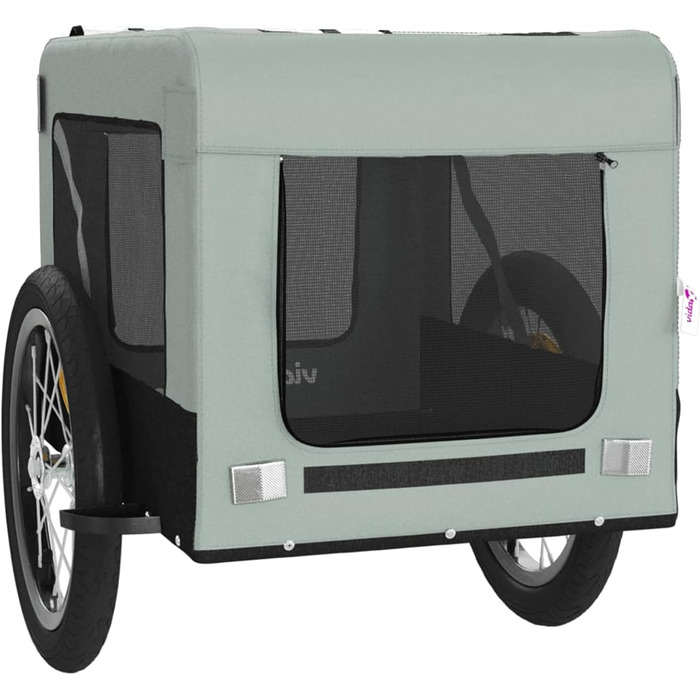 Кіянка для собак та котів з тканини Oxford, з ПВХ-дахом, 63x123x66 см, сіро-чорна модель 93916