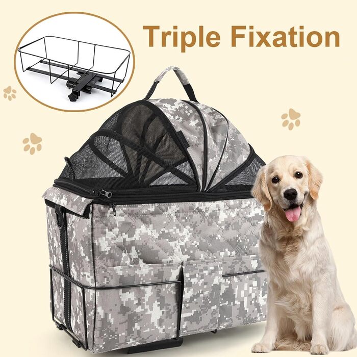 Корзина для собак LYXXJRYBHD на велосипед, задня, для маленьких собак та котів з сіткою, вентильована, подвійна