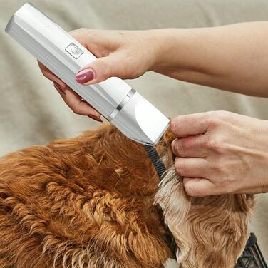 Електричний триммер для собак 4-в-1: стрижка, грумінг, догляд за кігтями та шерсті. Бездротовий, тихий, для цуценят та собак білих порід