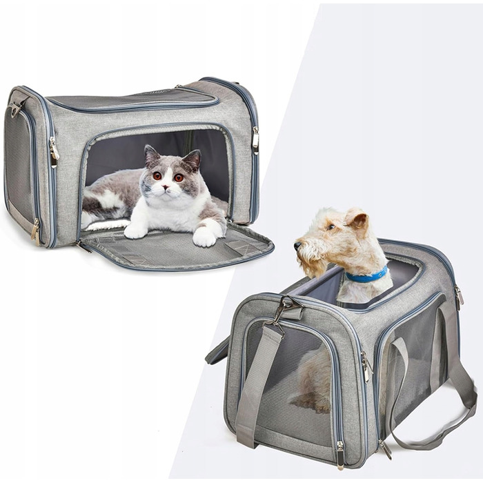 Переноска для котів та собак, сумка з плечовим ременем, 45x30x30 см, розмір M (I218)