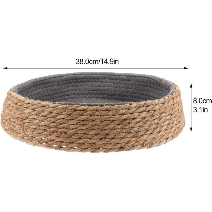 Кругле ліжко для собак та котів POPETPOP з ротангу, 35x35x8 см - миється та дихає, ідеально для вітальні та спальні