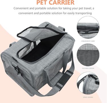 Транспортна сумка для котів Muelodsic: складана, дихаюча сітка, водонепроникна, містка