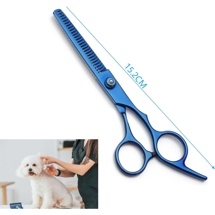 Професійна 5-в-1 фен для грумінгу собак: ножиці з нержавіючої сталі, безпечні закруглені кінці, прямі та філігранні ножиці, ножиці для стрижки шерсті та зубів, гребінець