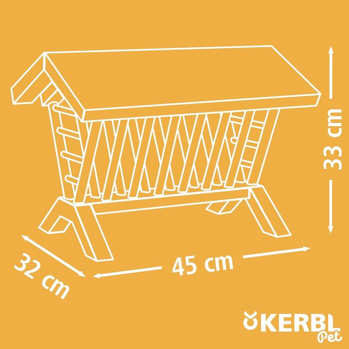Годівниця для сіна Kerbl Pet Nature 45x32x33 см, дерев'яна