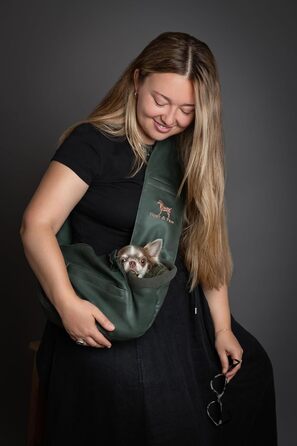 Трансформер для собак Noah & Paw до 5 кг, веганська шкіра, зелений, 38 x 15 x 14 см