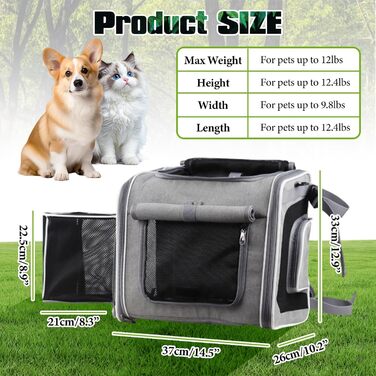 Фарбований корзинка для собак на велосипед, розкладний та розширюваний, 4-в-1, сіра. Підходить для котів та собак до 10 кг