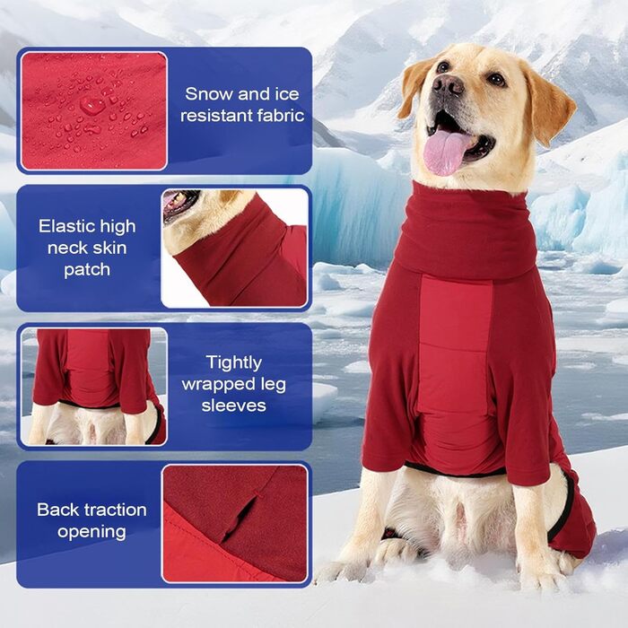 Водонепроникний зимовий одяг для собак: теплий манжет, одяг для цуценят, прогулянки, походи, кемпінг, червоний XL