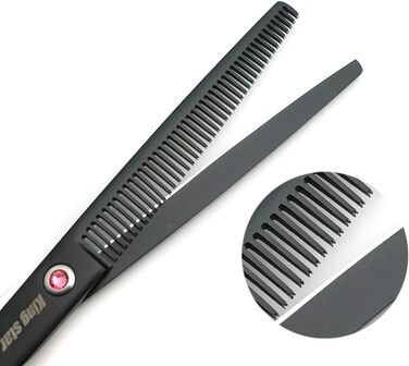 Набір професійних ножиць для грумінгу тварин Kingstar 8.0 дюймів (3 шт.) - прямі, витончувальні, вигнуті + гребінець