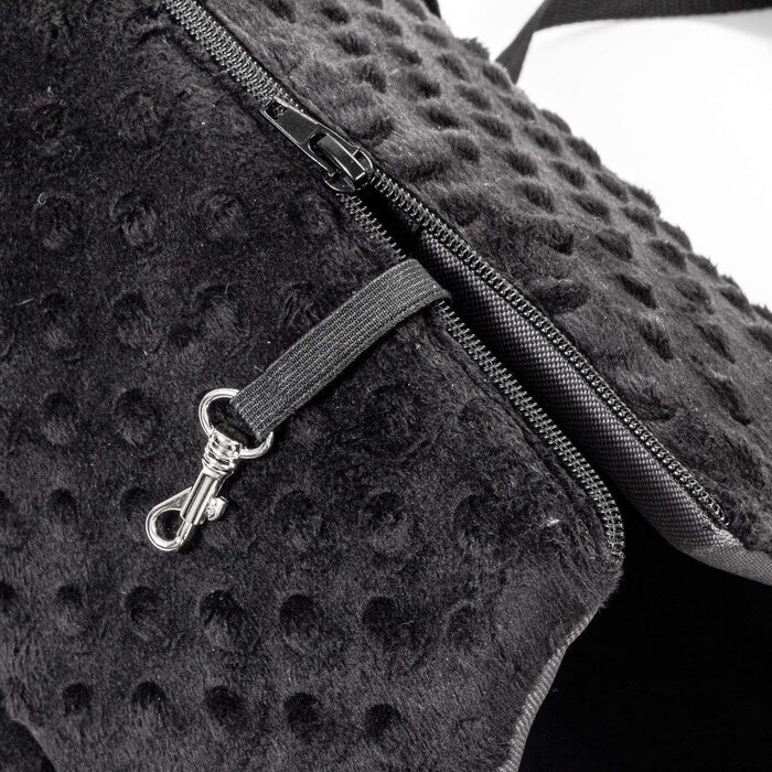 Сумка-переноска для собак та котів чорного кольору (Minky), L (15 кг) - 42 x 29 x 33 см