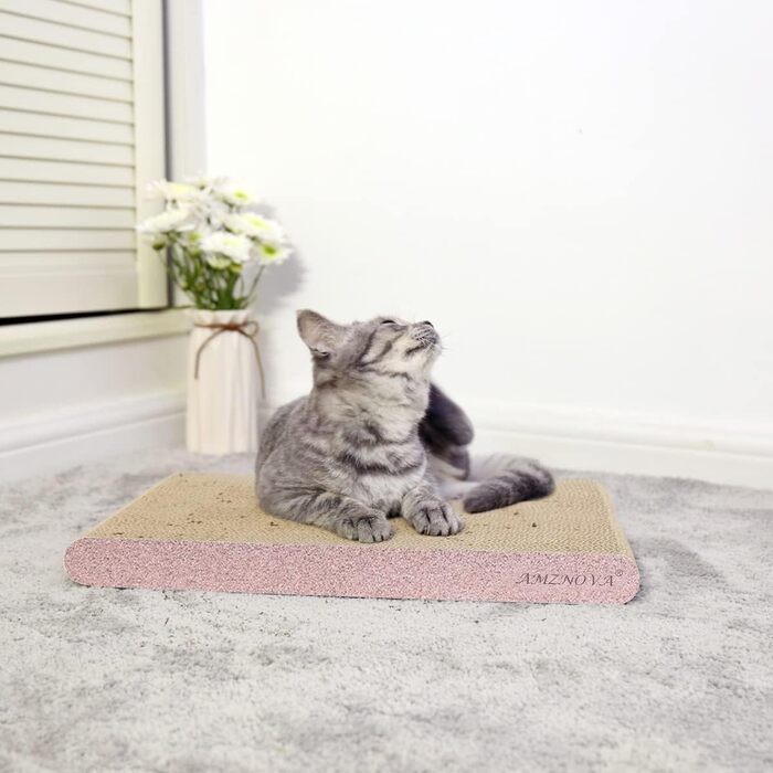 AMZNOVA Килимок для котів з картону з котячою м'ятою, килимок для дряпання, широкий, 43.2x30.5 см