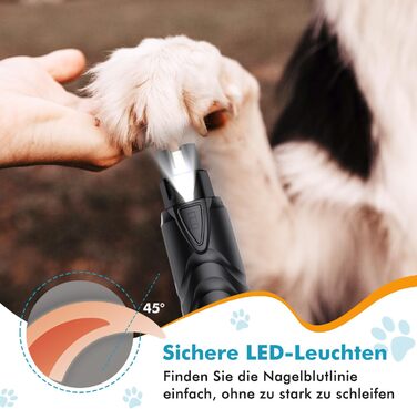 Шліфувальник для собак ETENTOUS: професійний, тихий, з 3 насадками та ножицями для догляду за кігтями. Підходить для собак великих, середніх та малих порід. Чорний колір.