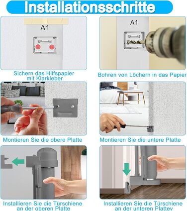 Захист для воріт NAIZY: ролетний захист для собак та дітей, 180 см, сірий