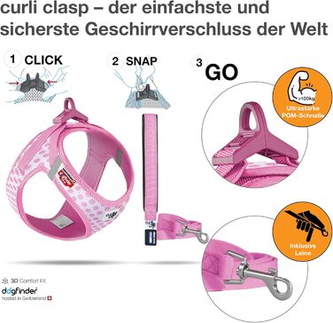 Шлейка для собак Air-esh L з повідком (XS, рожевий з коламі)