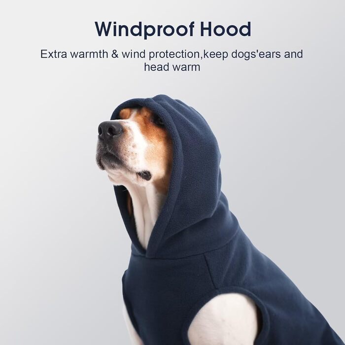 Теплий флісовий світшот-худі IECOii для великих собак, блакитний (4XL)