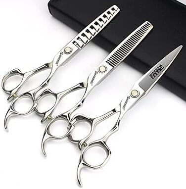 Професійний набір перукарських ножиць 6 дюймів, нержавіюча сталь, багатофункціональний (3 шт.)