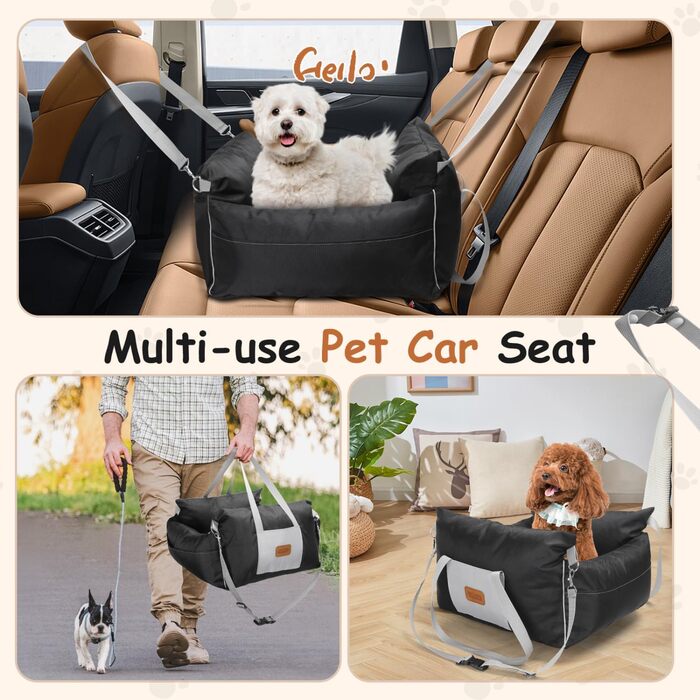 Автокрісло для собак Nobleza: зручне та миється, з кишеньками та двостороннім матрацом, L58x56x33 см, Oxford, на всі сезони