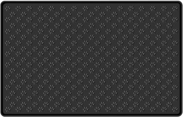 Силіконовий килимок для корму собак та котів, 54x38 см, чорний, з принтом лапок - MOACC