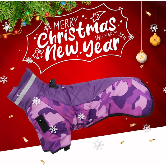 Зимовий одяг для собак: теплий водонепроникний зимовий куртка-комбінезон для середніх та великих собак (Lila, 3XL)