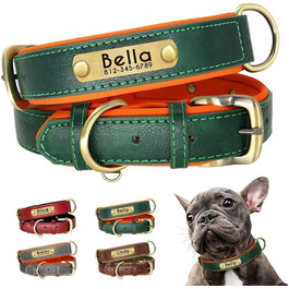 Шкіряний ошийник для собак та котів з глибокою гравіюванням, персоналізований, для малих, середніх та великих порід