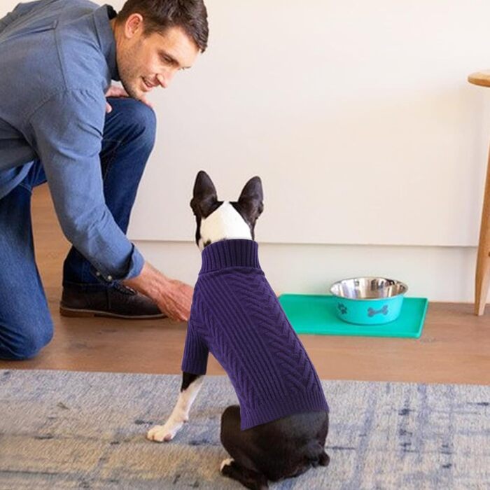 Теплий в'язаний пуловер для собак Preferhouse: рожевий, 4XL (X-Large)