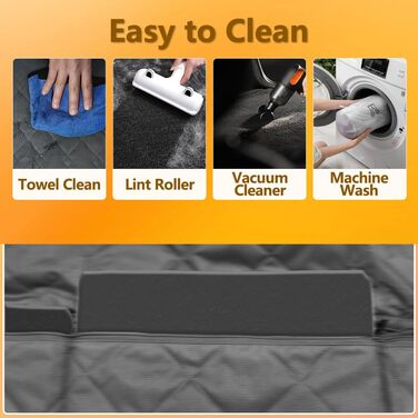 Захисний чохол на сидіння для собак Beerte, жорстка основа, 600D, водонепроникний, стійкий до подряпин, неслизький, з сіткою та кишенею для зберігання, для автомобіля