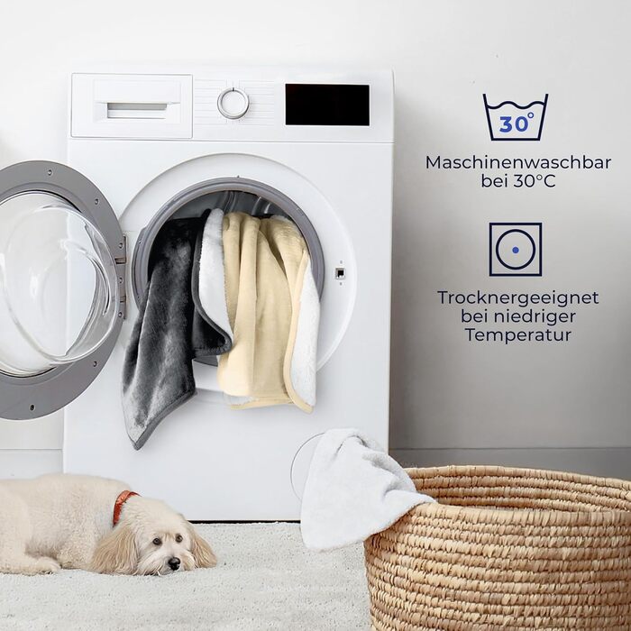 Водонепроникний коврик Dreamzie для собак - 127x152 см - для дивана та ліжка - Sherpa Fleece - Бежевий